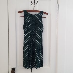 Vintage lace up green corset dress